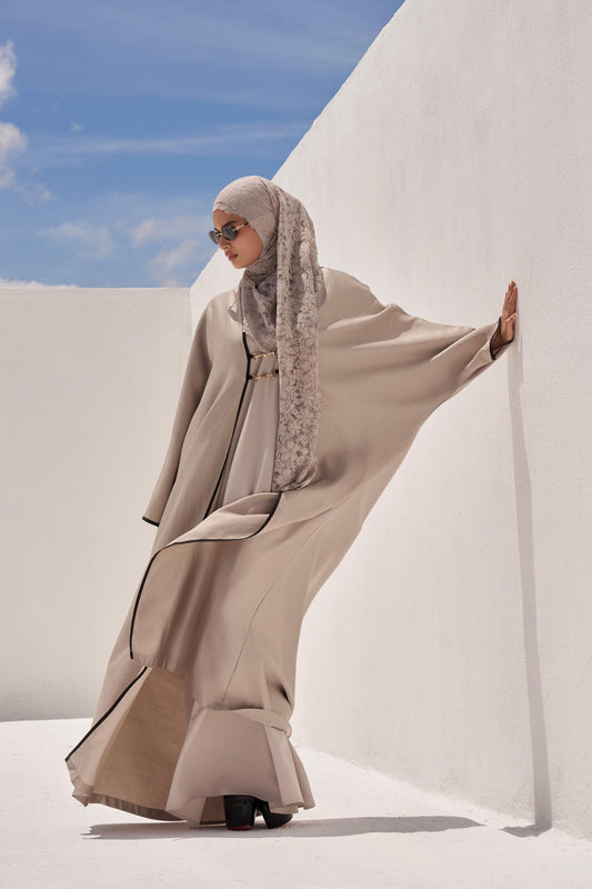 Buckle Abaya Set (Silver)