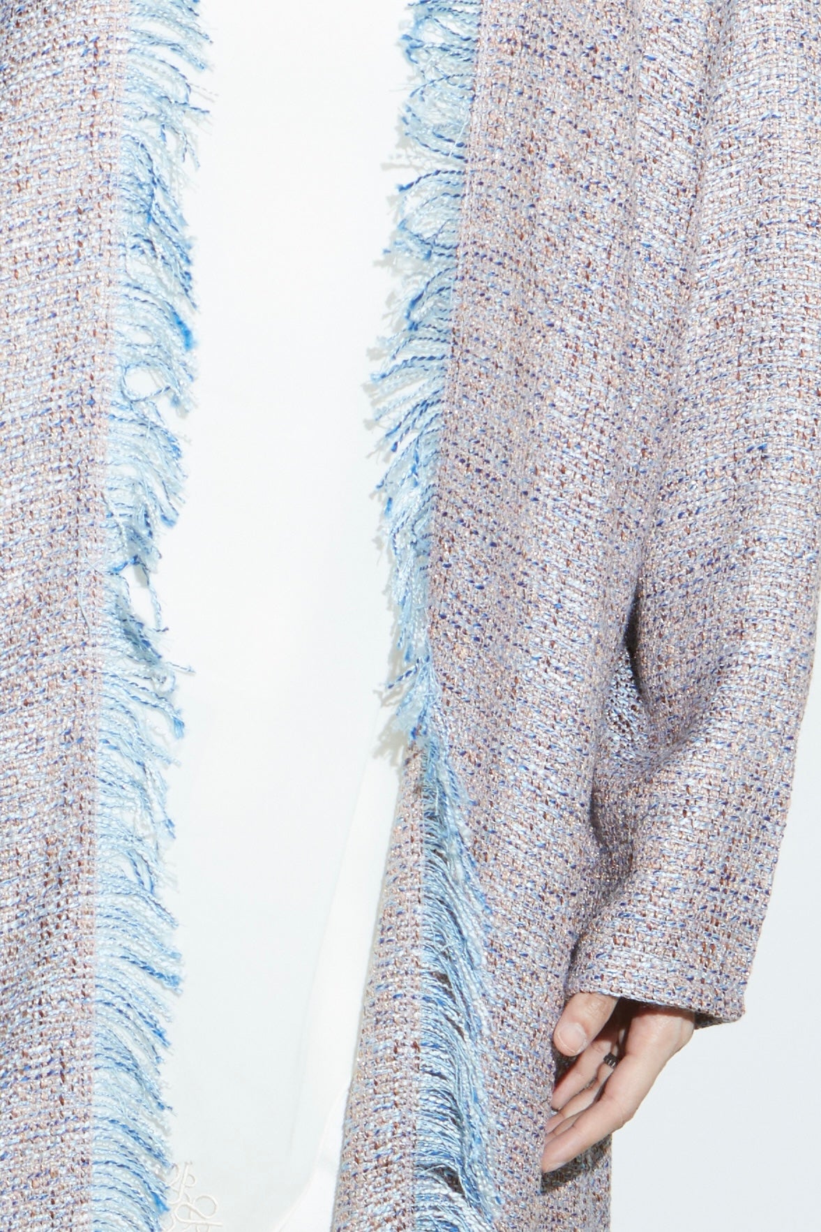 Blue Eyelash Tweed Abaya