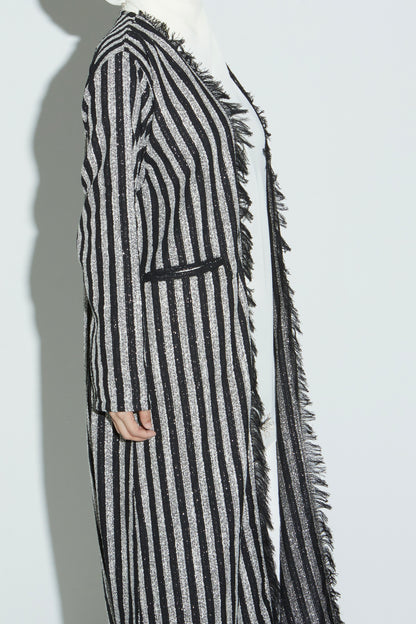 Stripe Eyelash Tweed Abaya