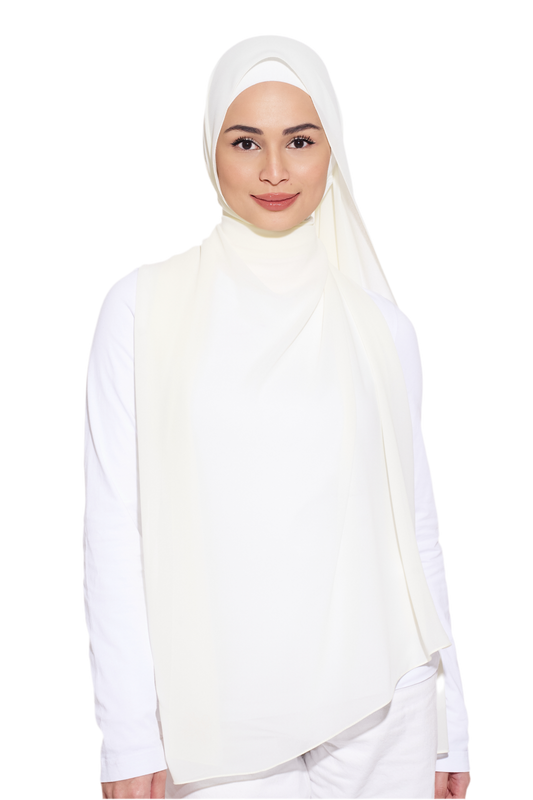 Amara Chiffon Plain (White Ivory)