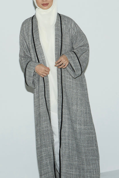 Saudi Tweed Grey Abaya