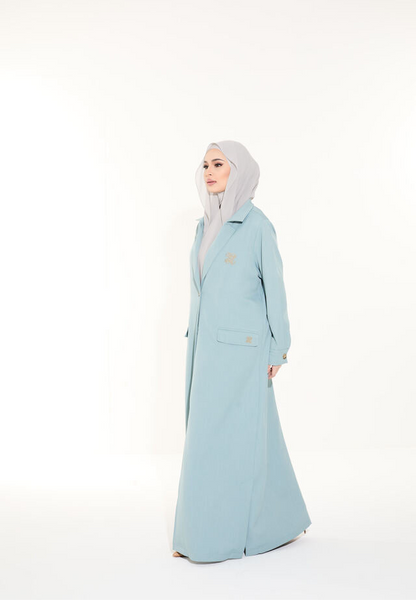 Twill Abaya Blazer (Blue)