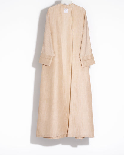 Plain Linen Abaya (Beige)