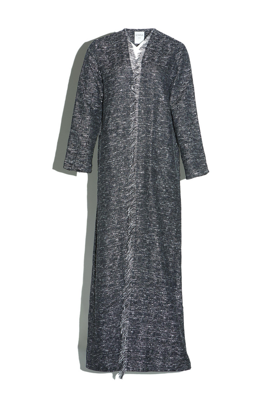 Black Eyelash Tweed Abaya