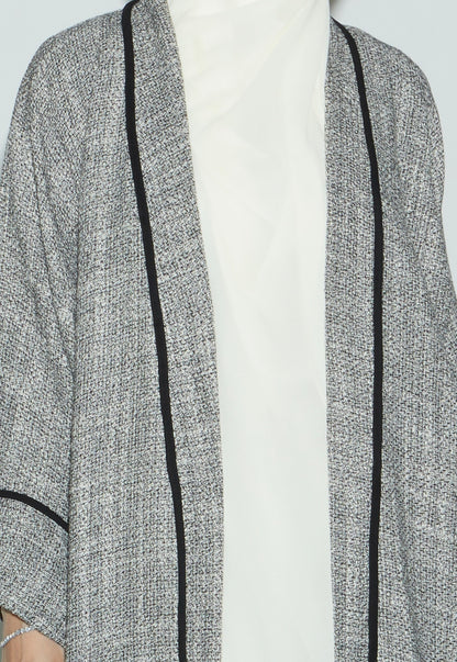 Saudi Tweed Grey Abaya