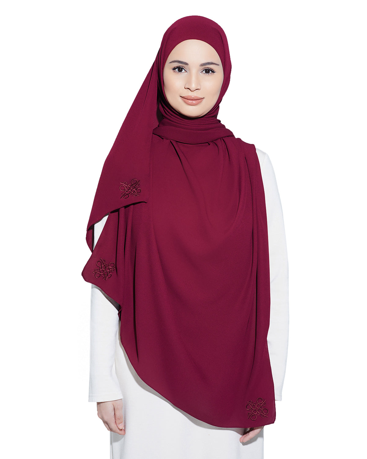 Alaia Chiffon Plain (Maroon)