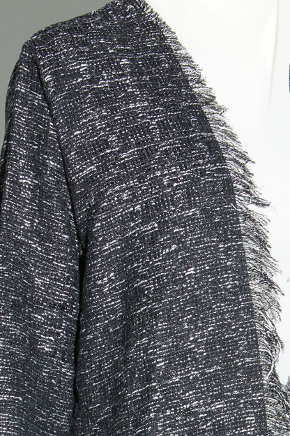 Black Eyelash Tweed Abaya