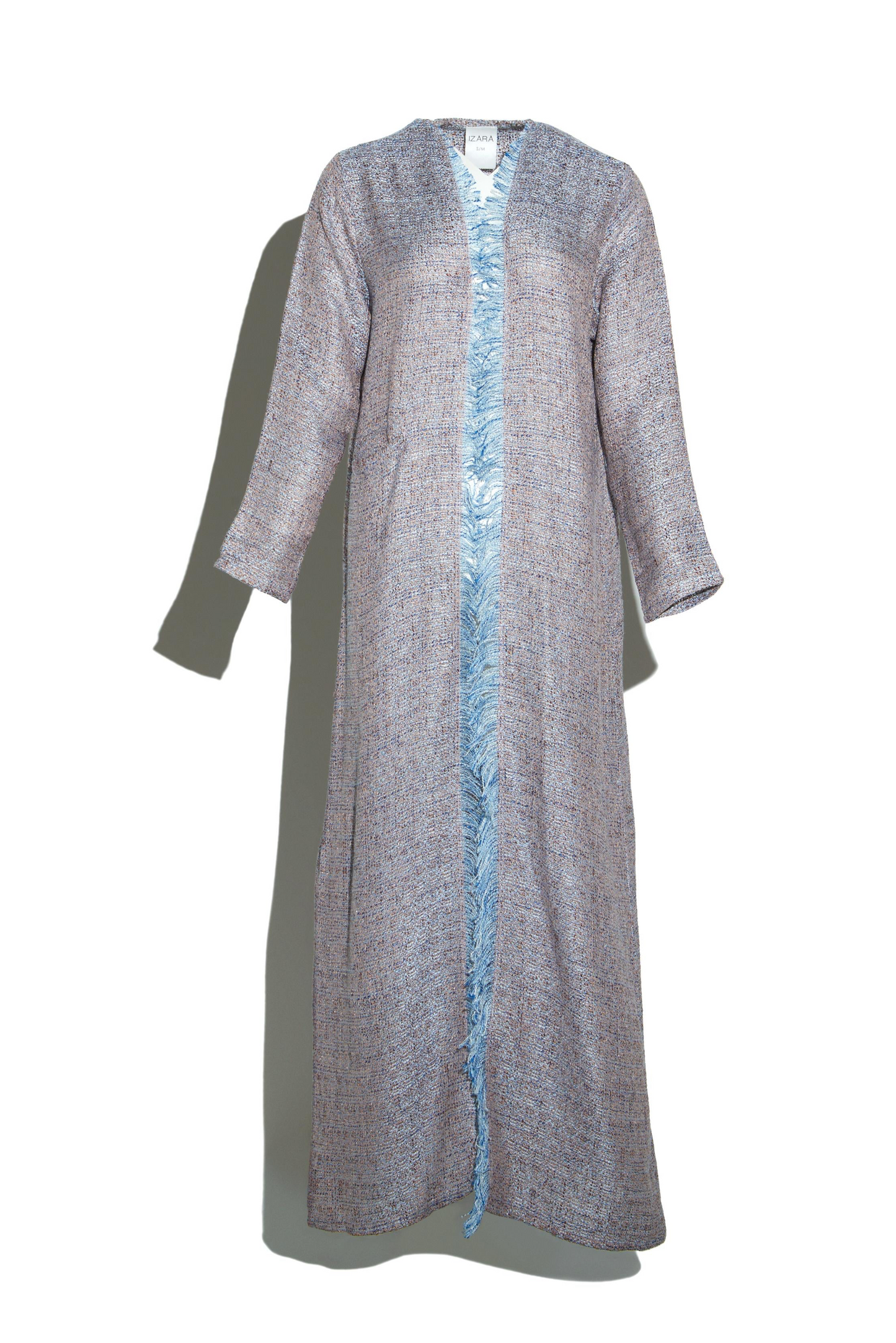 Blue Eyelash Tweed Abaya