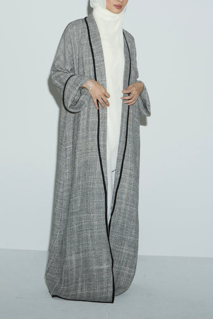Saudi Tweed Grey Abaya