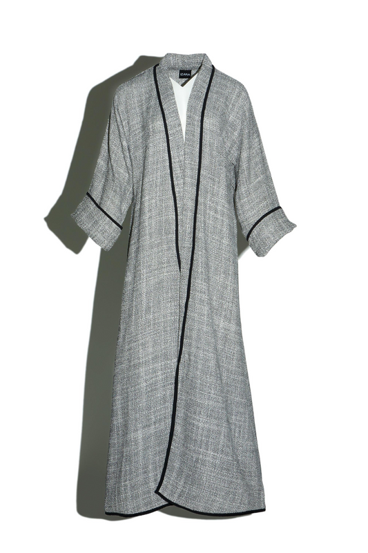 Saudi Tweed Grey Abaya