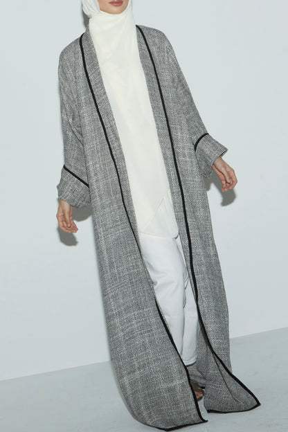 Saudi Tweed Grey Abaya