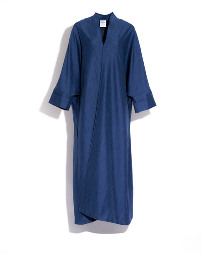 Plain Linen Abaya (Blue)