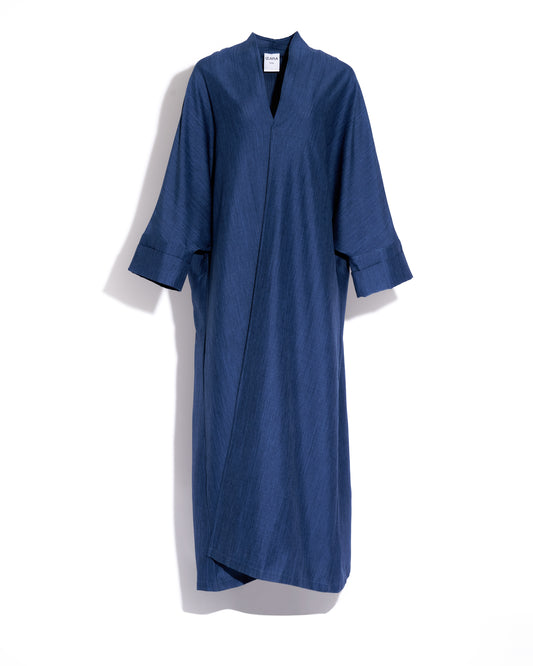 Plain Linen Abaya (Blue)