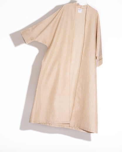 Plain Linen Abaya (Beige)