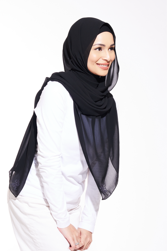 Amara Chiffon Plain (Black)