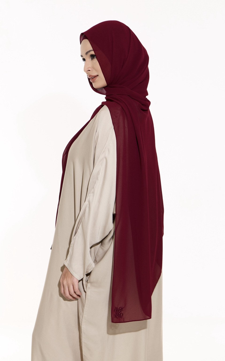 Amara Plain Chiffon (Burgundy)