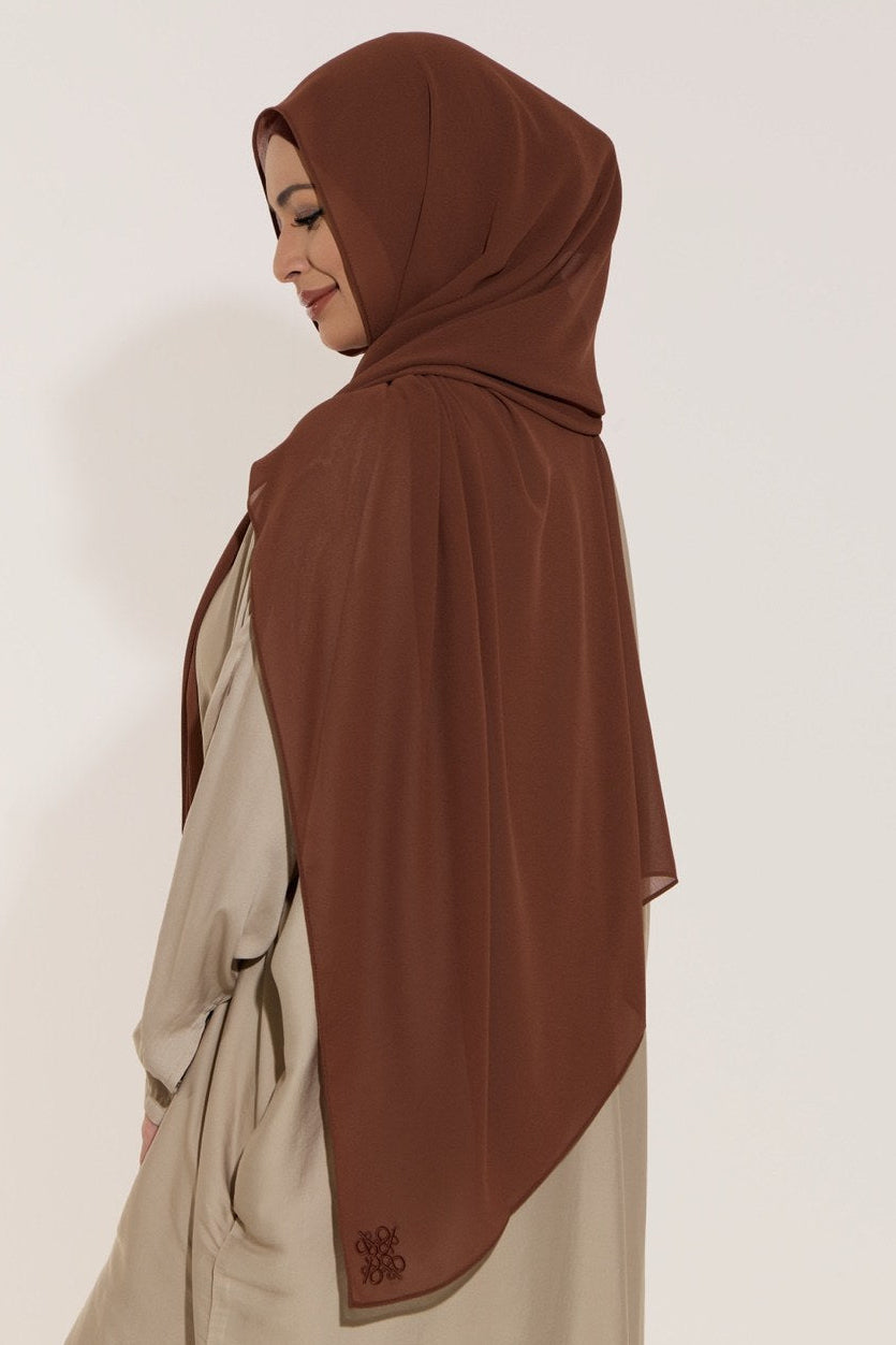 Amara Plain Chiffon (Dark Brown)