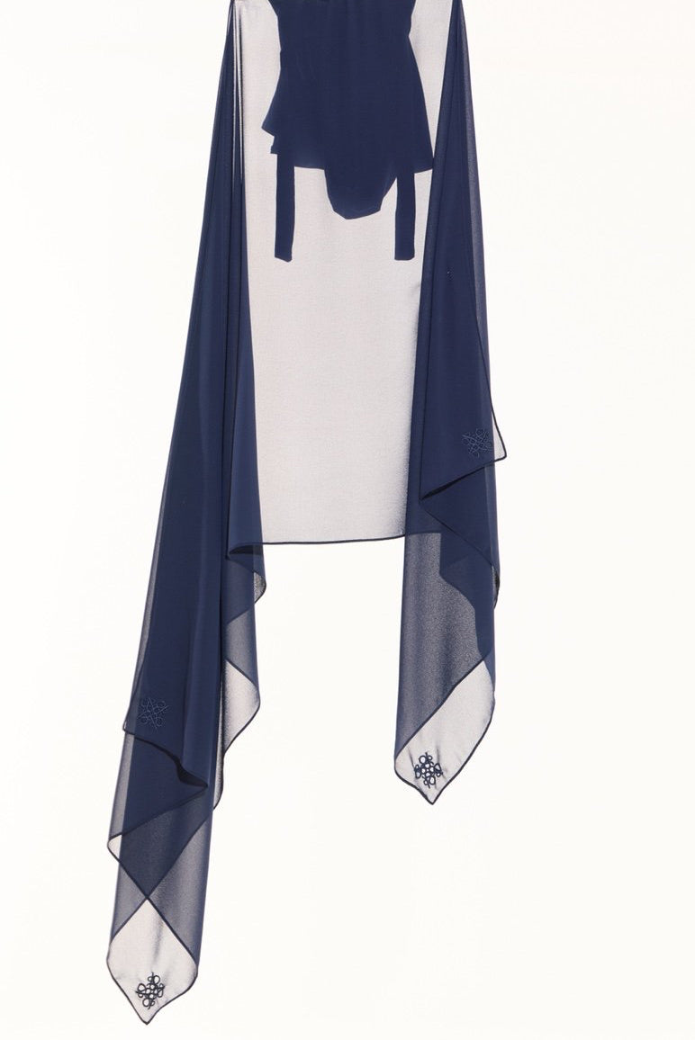 Amara Plain Chiffon (Dark Blue)