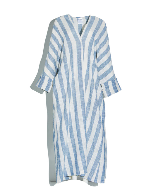 Linen Stripes Abaya (Blue)