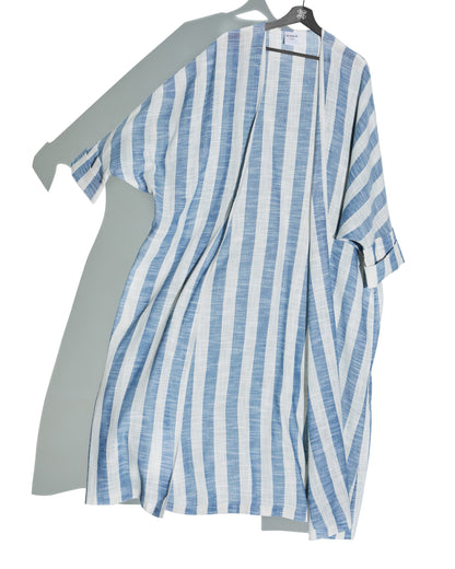 Linen Stripes Abaya (Blue)