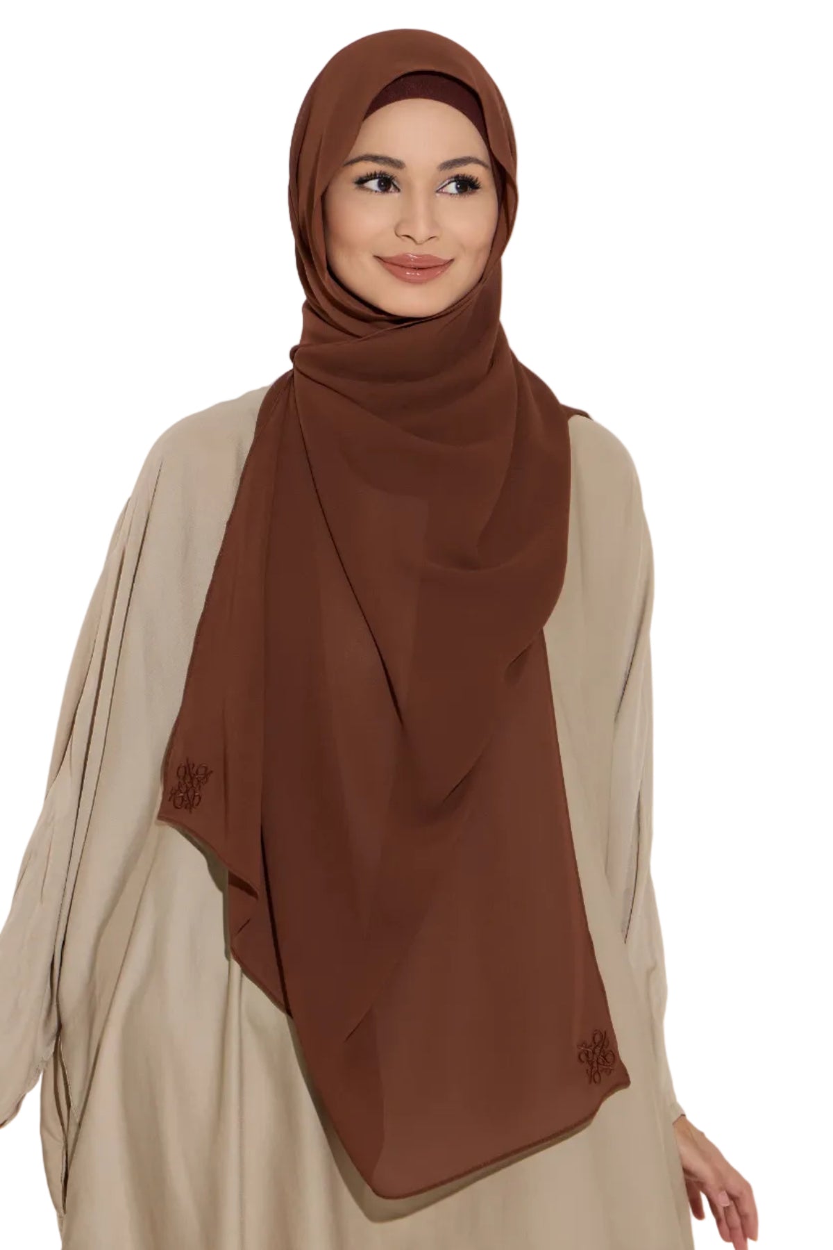 Amara Plain Chiffon (Dark Brown)
