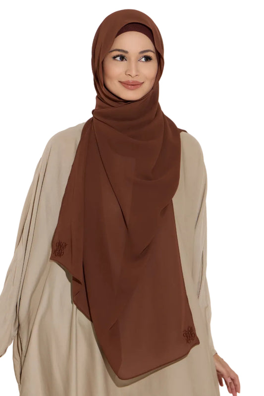 Amara Plain Chiffon (Dark Brown)