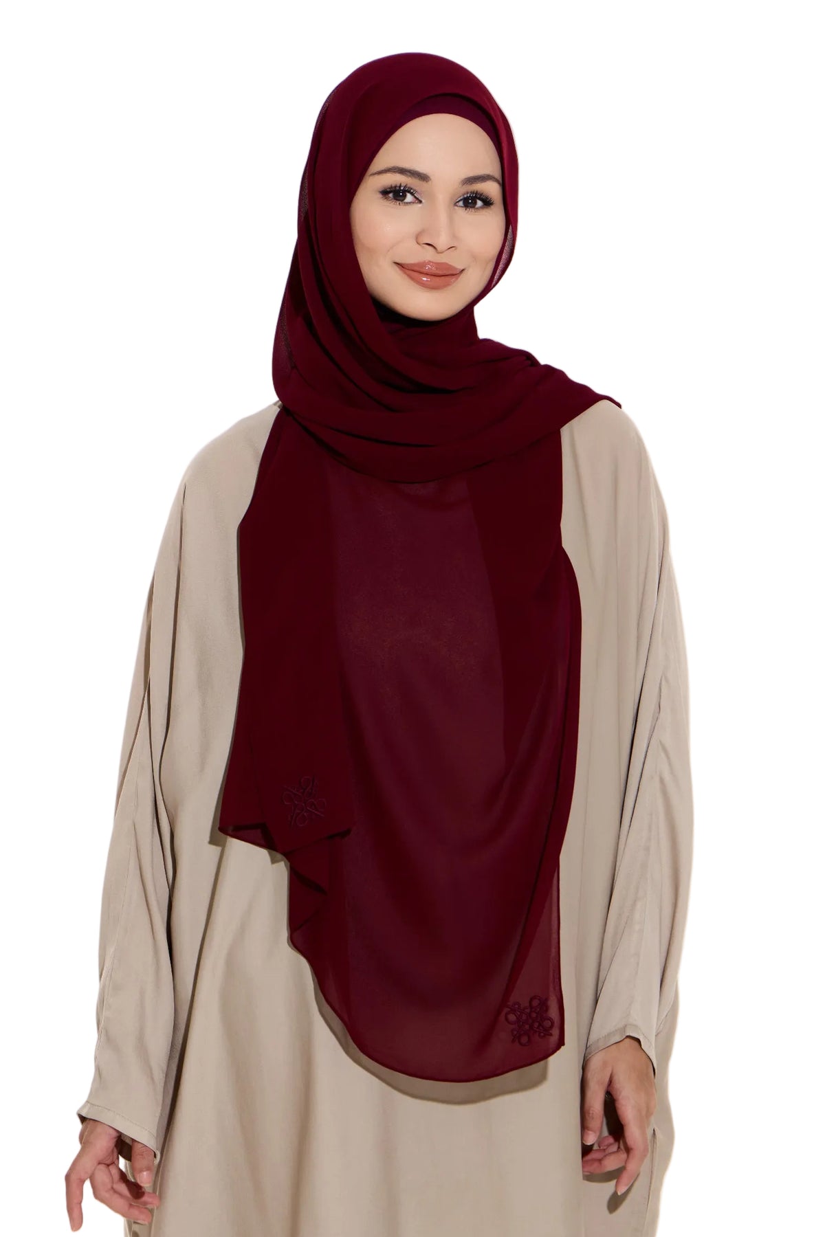 Amara Plain Chiffon (Burgundy)