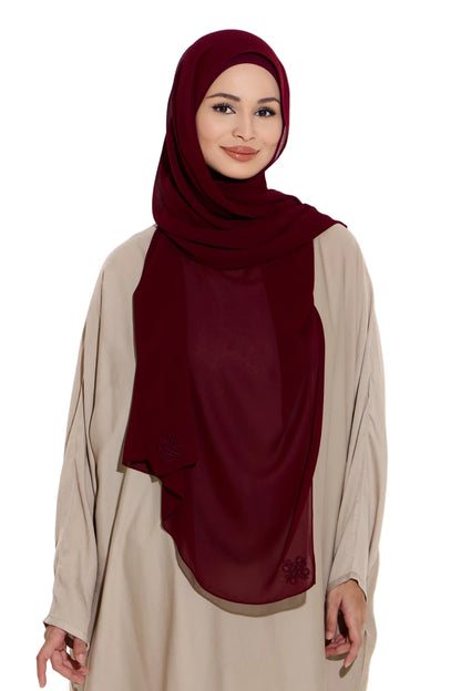 Amara Plain Chiffon (Burgundy)