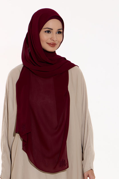 Amara Plain Chiffon (Burgundy)
