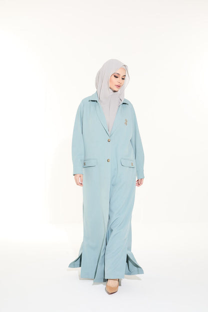 Twill Abaya Blazer (Blue)