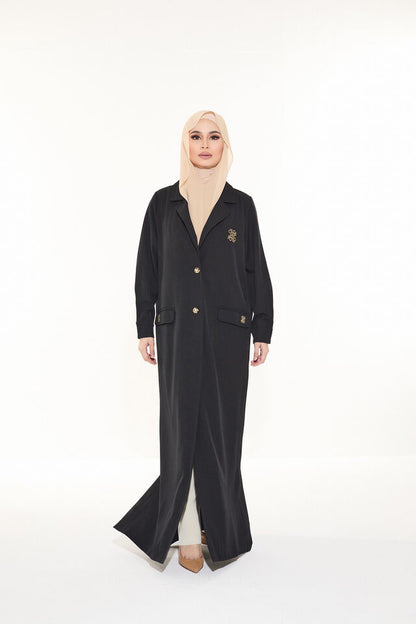 Twill Abaya Blazer (Black)