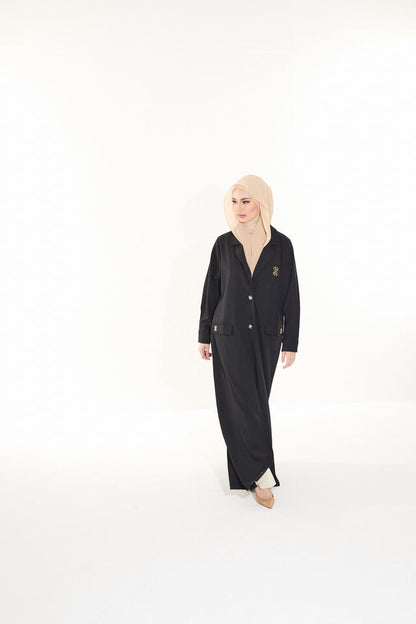 Twill Abaya Blazer (Black)